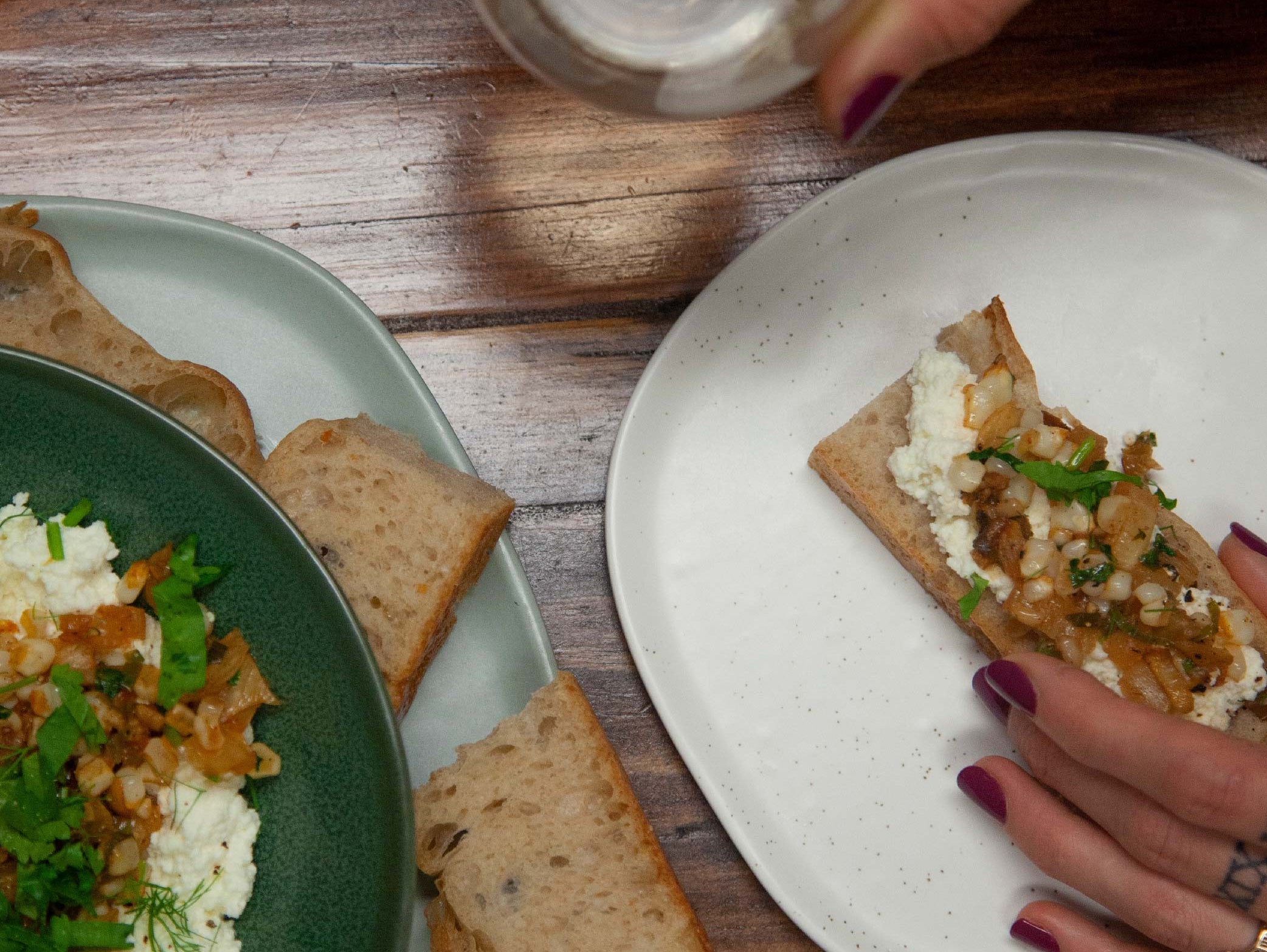 Homemade Ricotta with Corn and Caramelized Fennel Dip