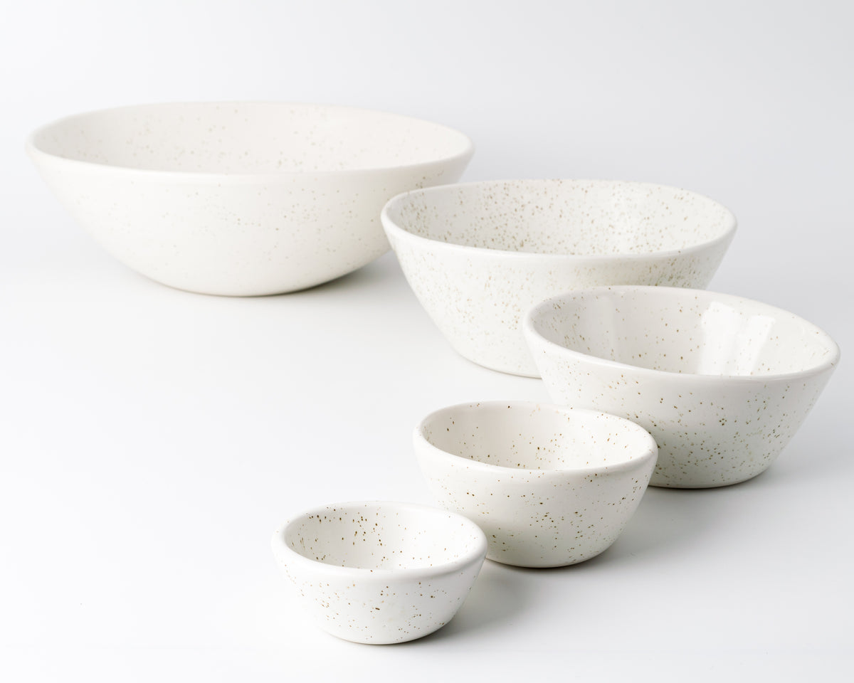 Porcelain Mixing & Nesting Bowl Set | Oval Shaped | Silk White