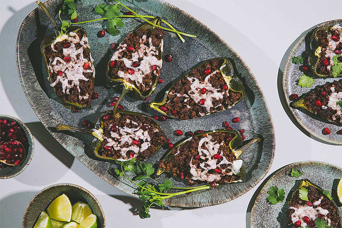 Chorizo Stuffed Poblanos