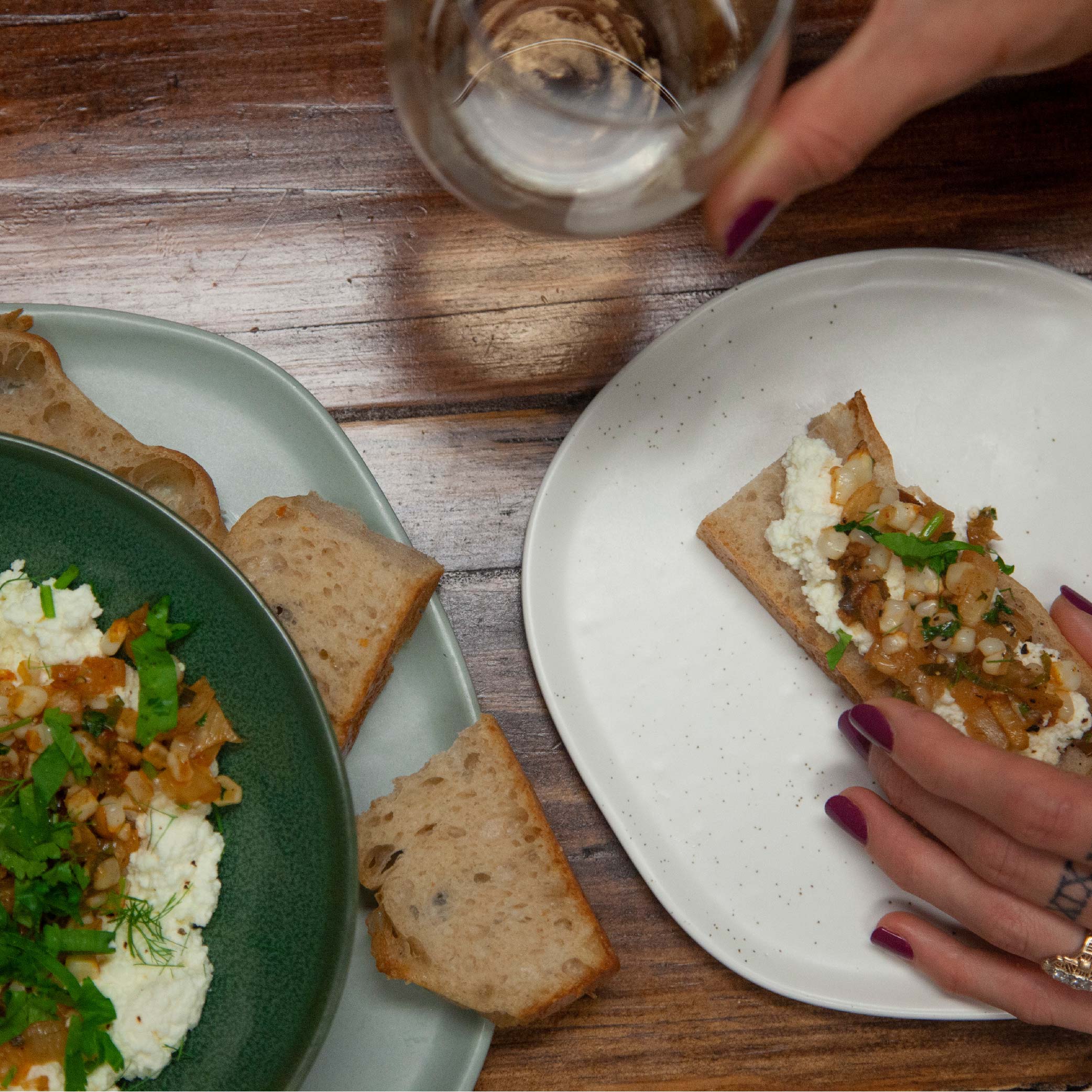 Homemade Ricotta with Corn and Caramelized Fennel Dip